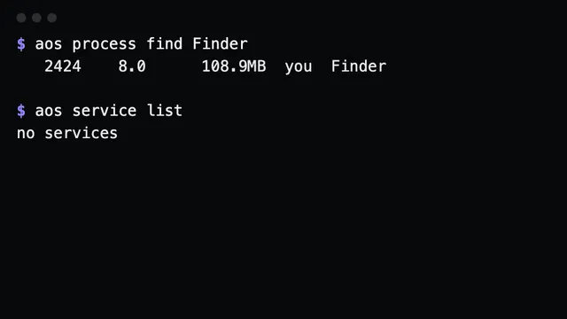 Processes & services: aos service create sync --autostart -- rclone sync a b