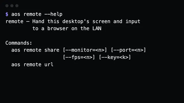 Remote screen share: aos remote share