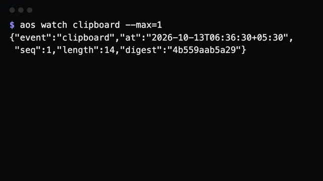 Watch for changes: aos watch window