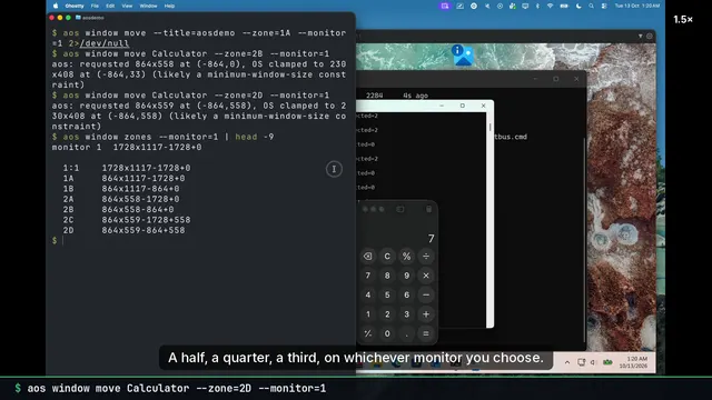Windows & layout: aos window move Safari --zone=1A --monitor=2