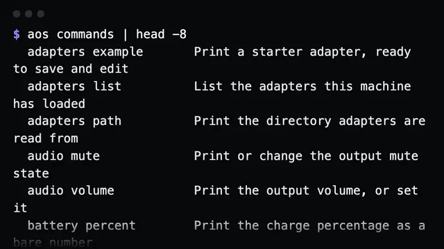 The first lines of aos commands
