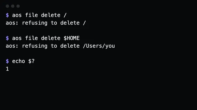 file delete refusing the root and the home directory