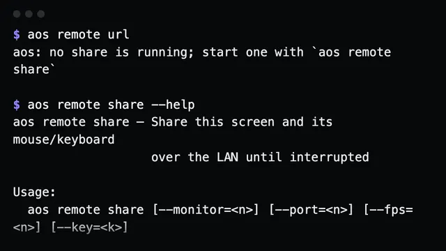 remote url when nothing is shared, and the share usage