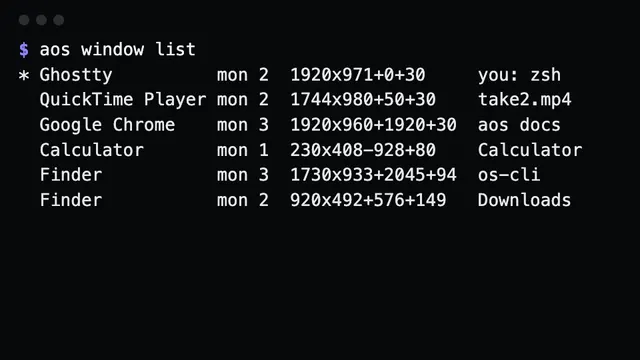Real window records with geometry from the window server